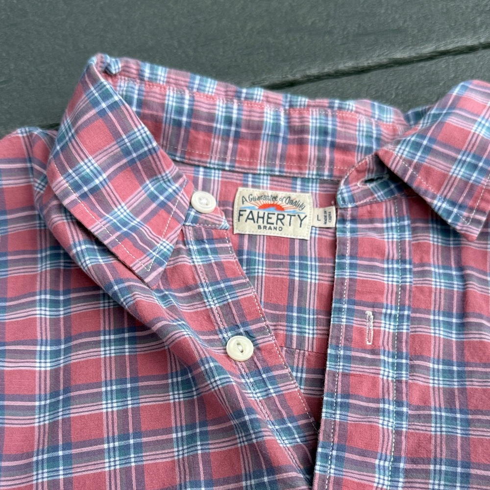 Faherty Red and Blue Checkered Shirt - Picture 6 of 16